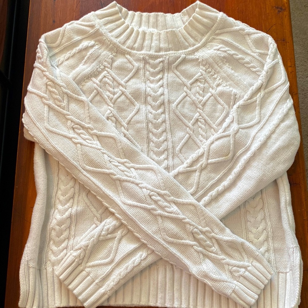 Gap, light cream, cable knit sweater